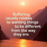 Text Illustrating the Concept That Suffering Arises From Desiring Change in Circumstances Beyond Our Control.